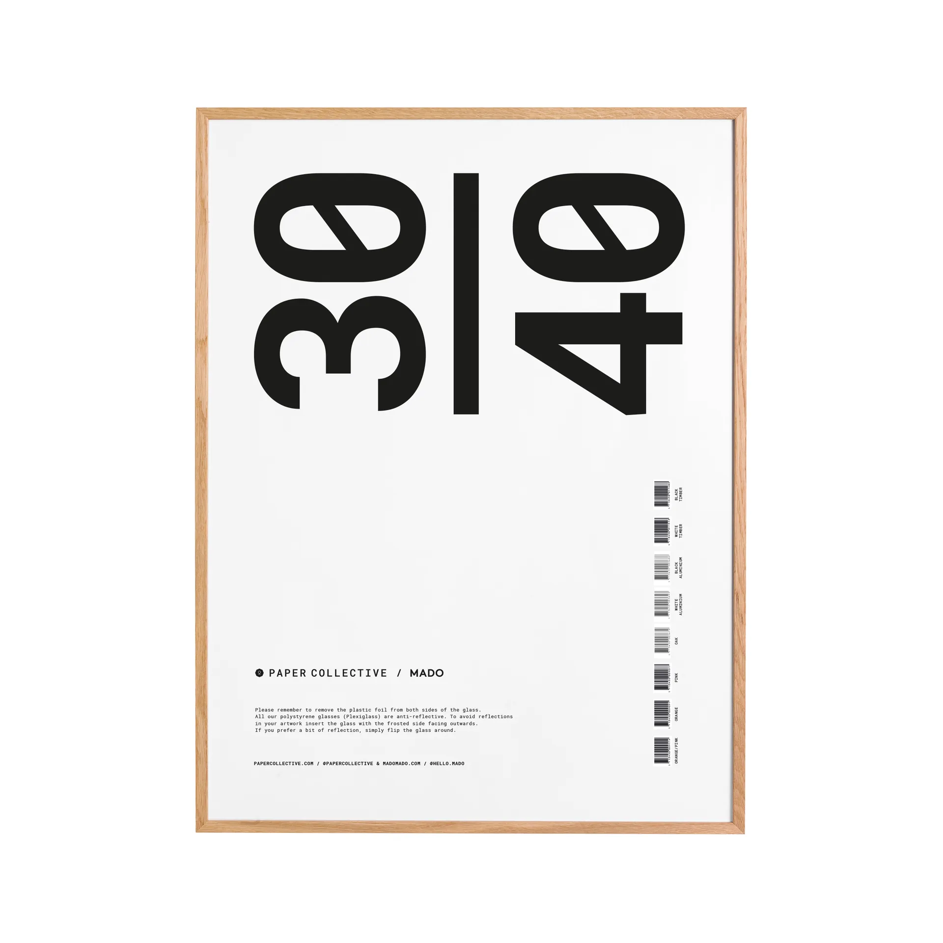 Paper Collective frame plexiglass-oak, 30x40 cm Paper Collective