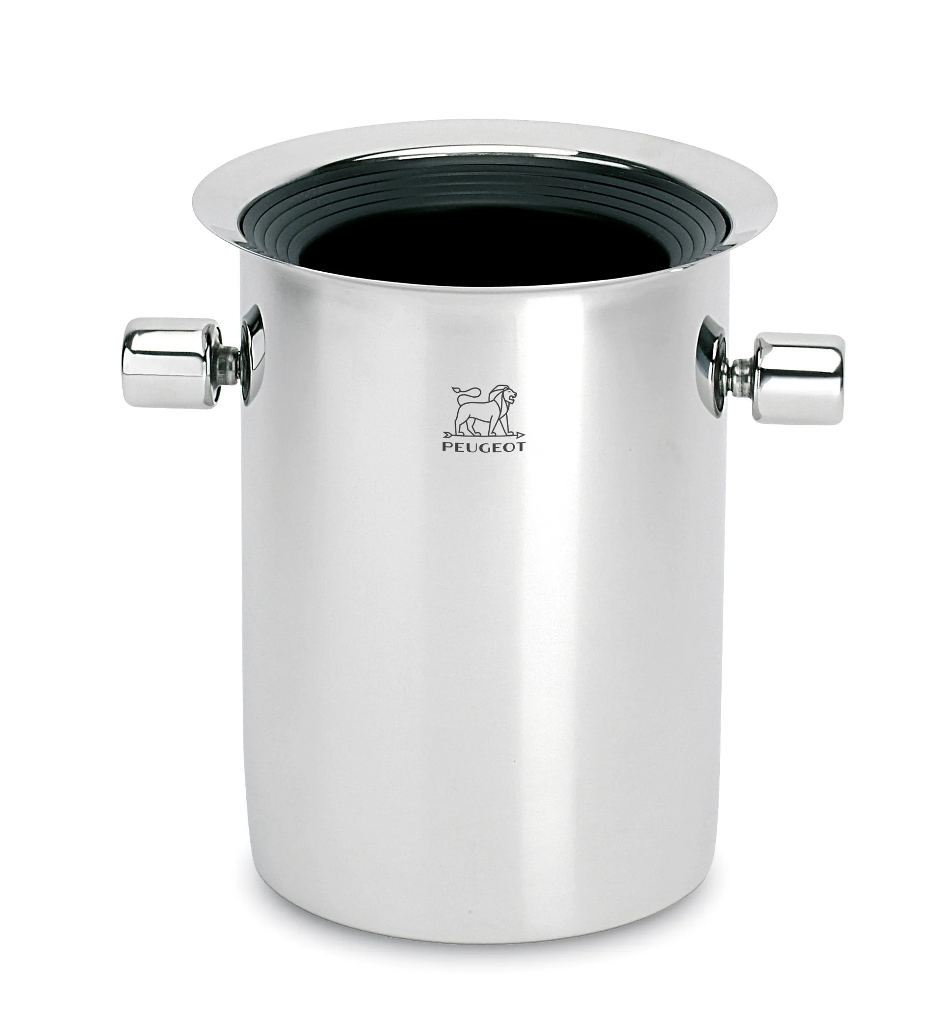 Peugeot champagne cooler with cooling system, Black Peugeot