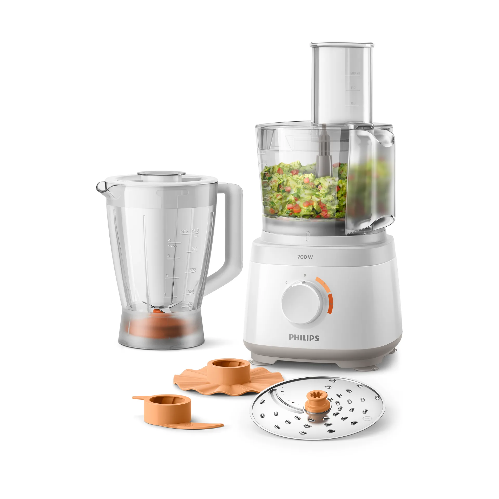 Daily food processor HR7320/00 1.5 L, White Philips