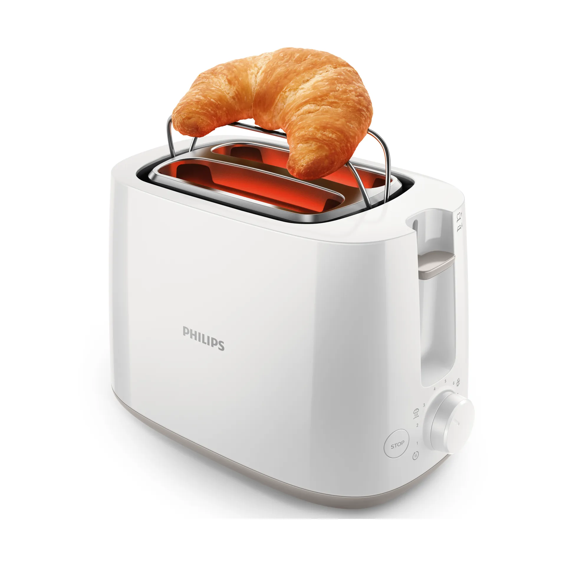 Daily toaster 2 slots HD2581/00, White Philips