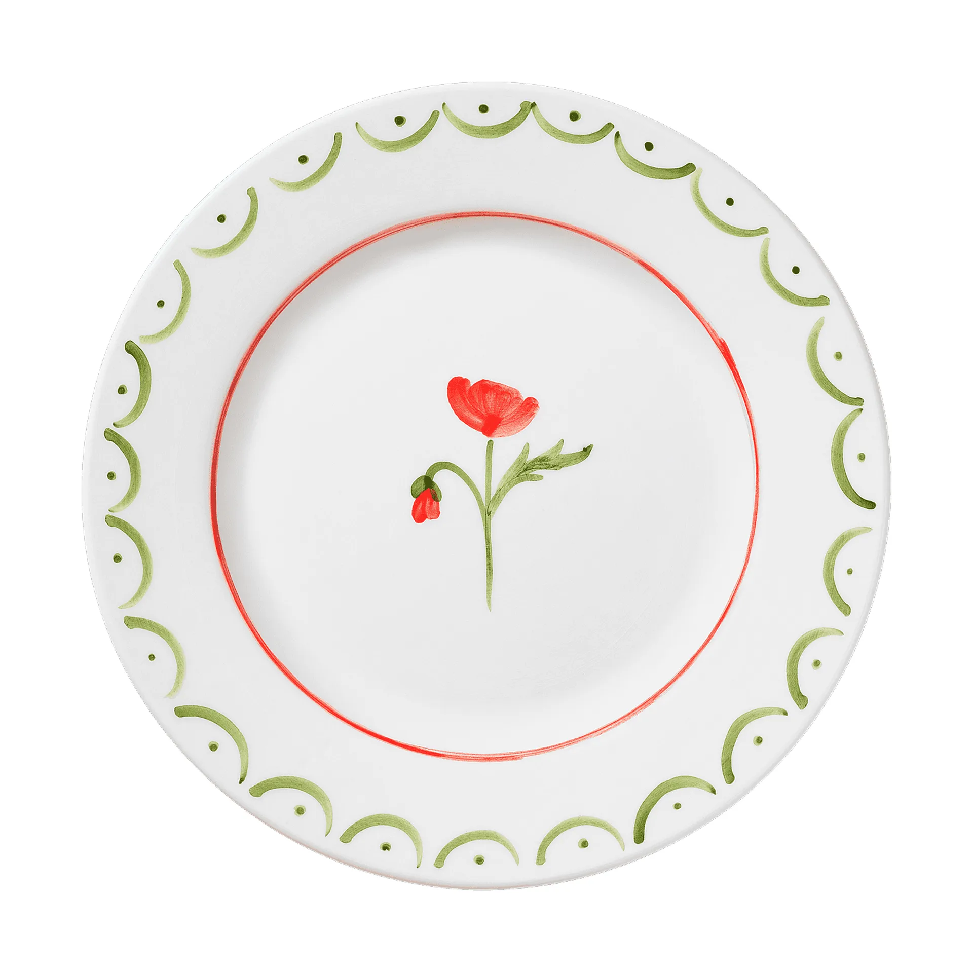 Cottage Flower salad plate, Poppy Red, 22 cm Pick a Poppy