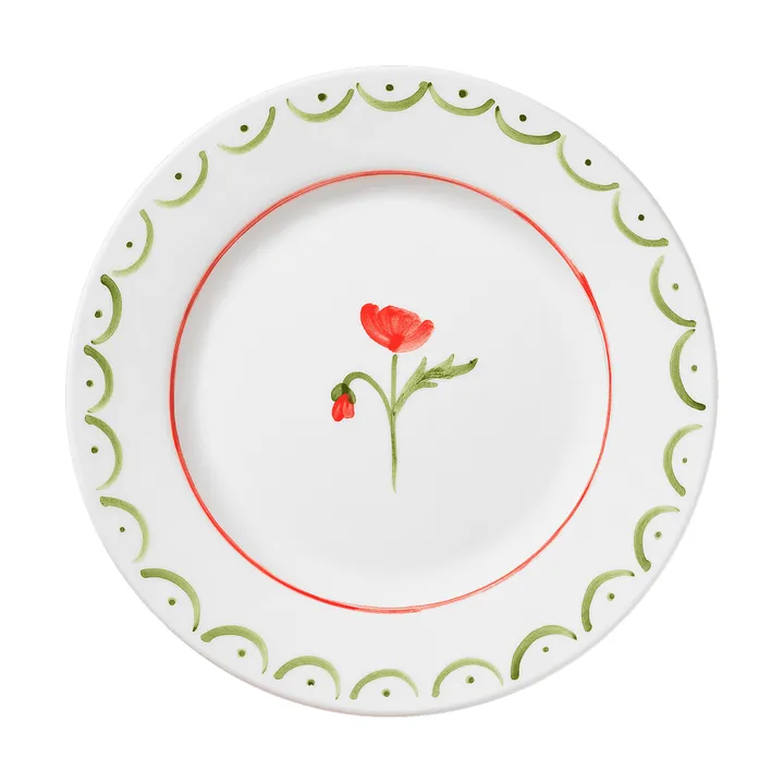 Cottage Flower salad plate - Poppy Red, 22 cm - Pick a Poppy