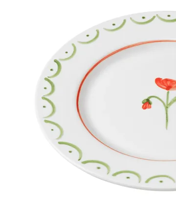 Cottage Flower salad plate - Poppy Red, 22 cm - Pick a Poppy
