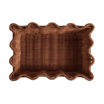 Scallop Rattan basket - Dark Brown, 20x30 cm - Pick a Poppy