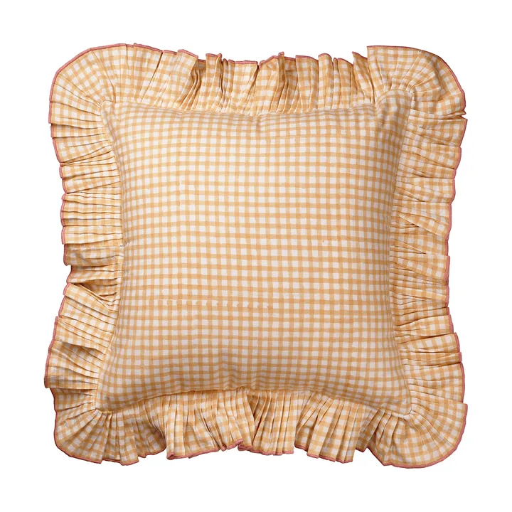 Vichy cushion cover - Light Yellow, 40x40 cm - Pick a Poppy