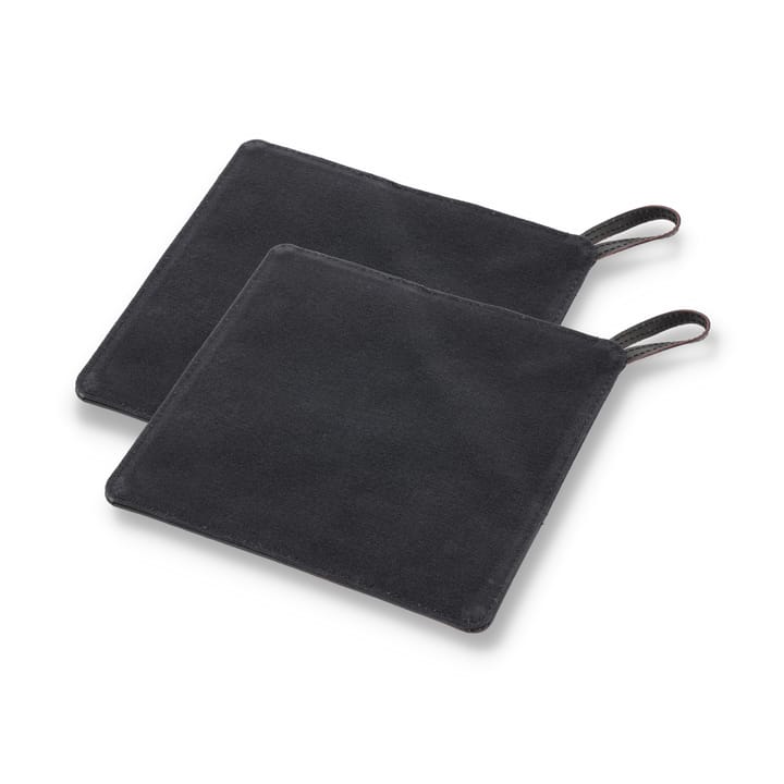 Pillivuyt Gourmet oven mitt 20.5x20.5 cm 2-pack, Black leather Pillivuyt