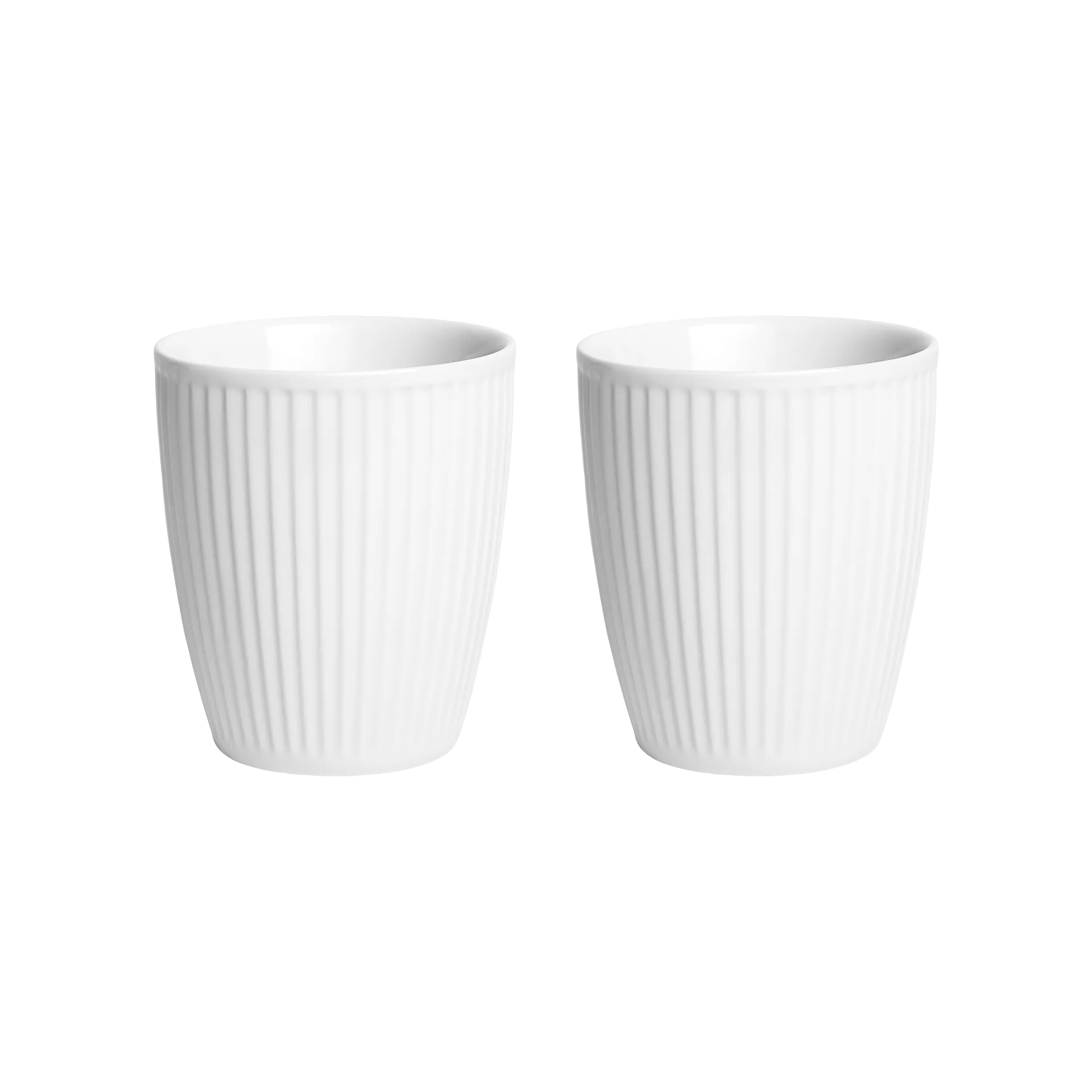 Pleated Thermal Mug 8 cl 2-pack, White Pillivuyt