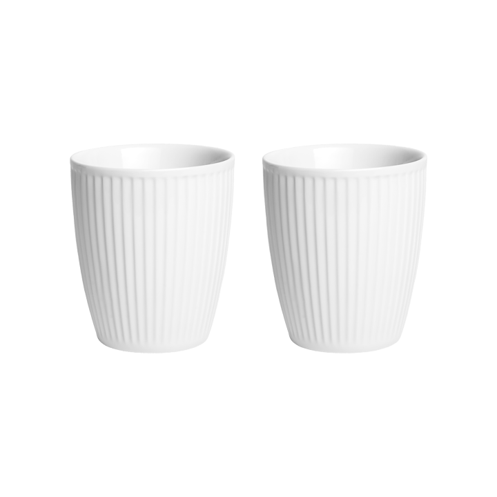 Pleated Thermal Mug 8 cl 2-pack - White - Pillivuyt