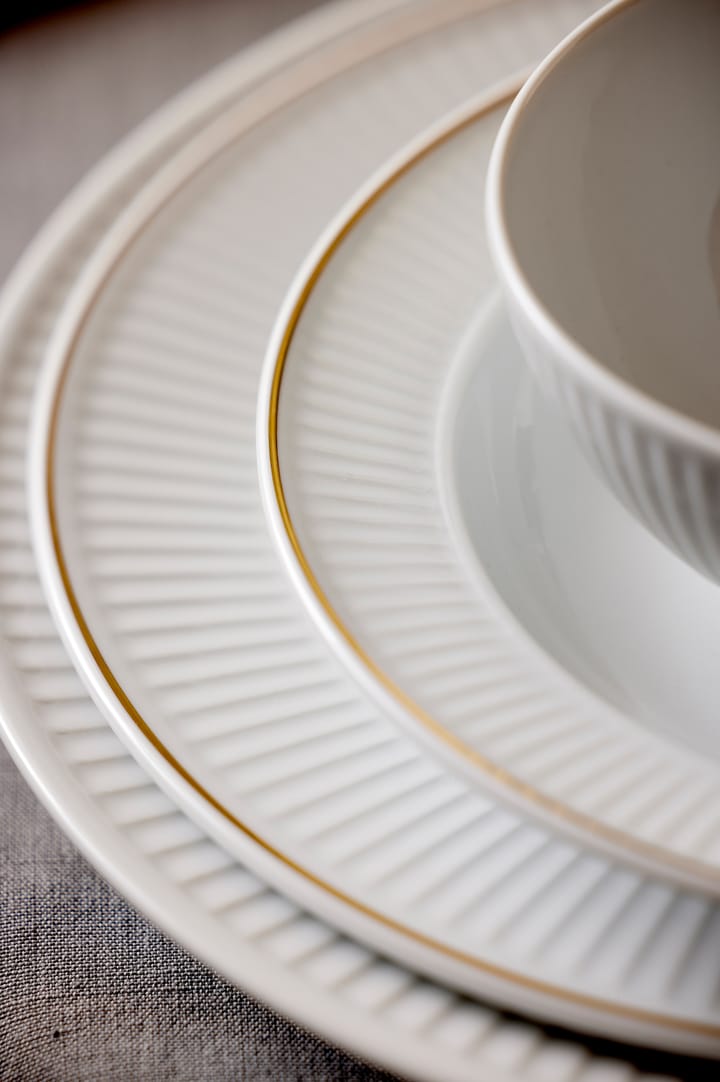 Plissé deep plate with gold edge Ø22 cm, White Pillivuyt