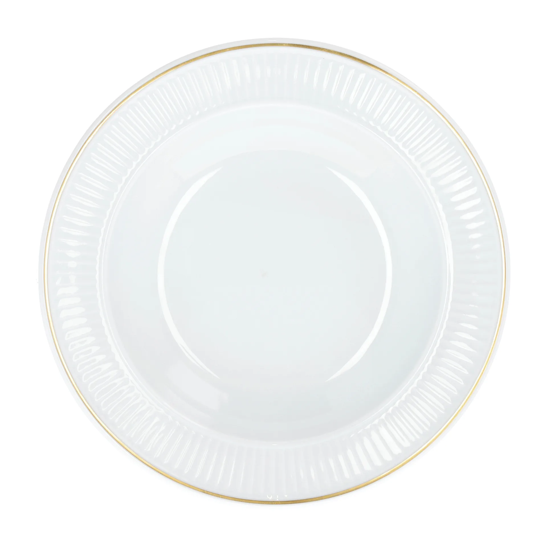 Plissé deep plate with gold edge Ø22 cm, White Pillivuyt