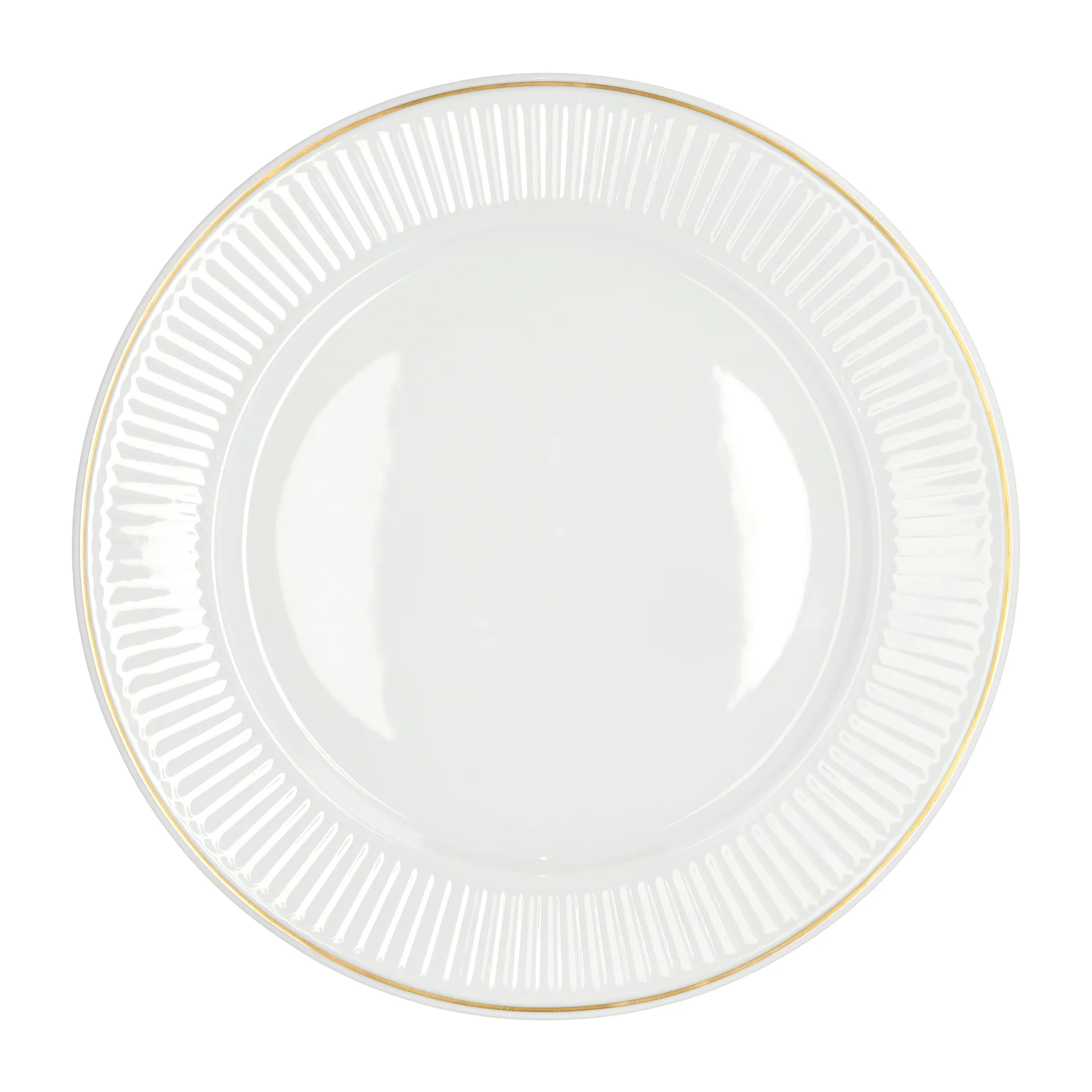 Plissé plate with gold edge Ø22 cm, White Pillivuyt