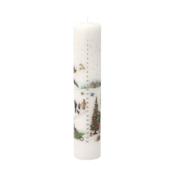 Winter calendar candle Ø5x25 cm, White Pillivuyt