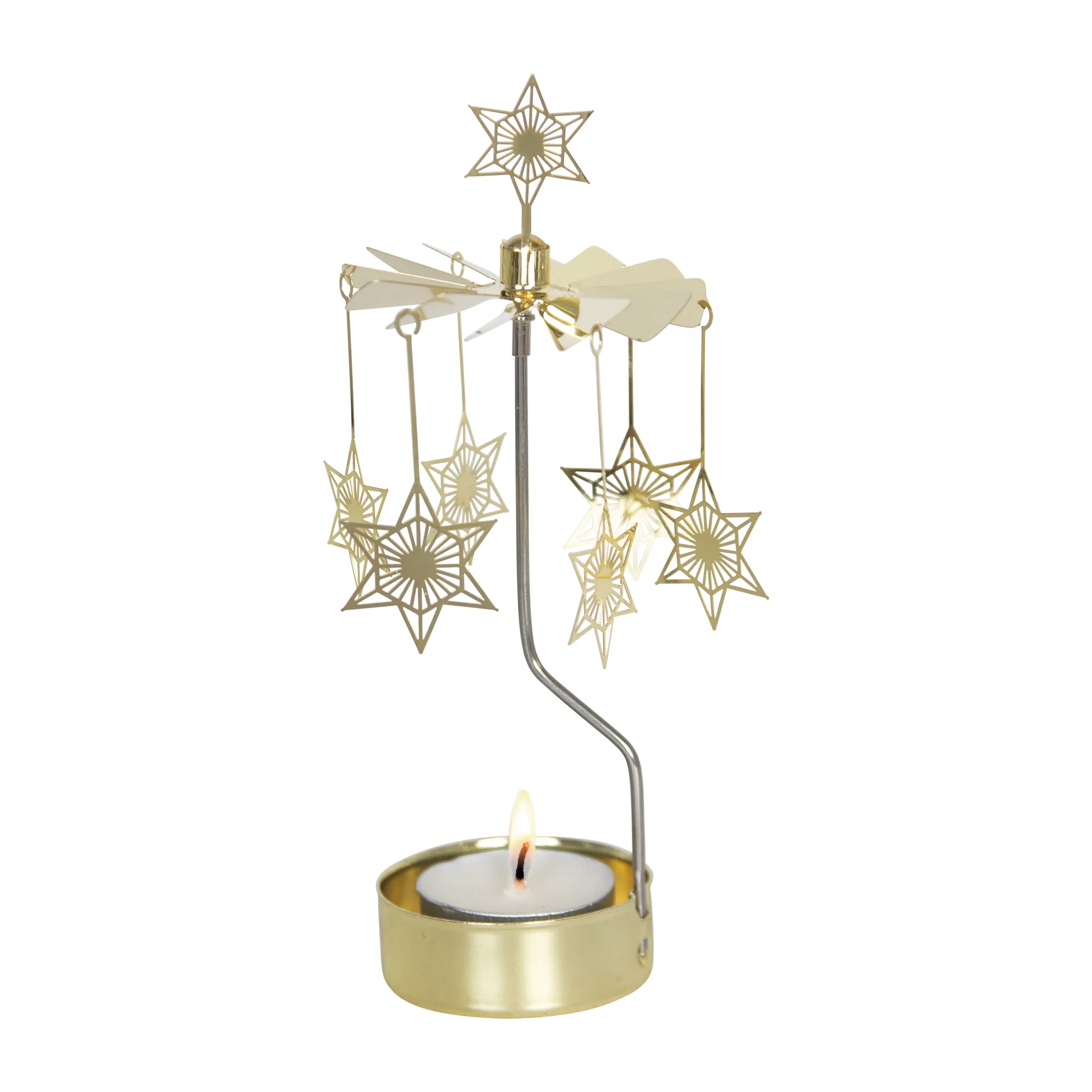 Art Deco star Angel Chimes, Gold Pluto Design