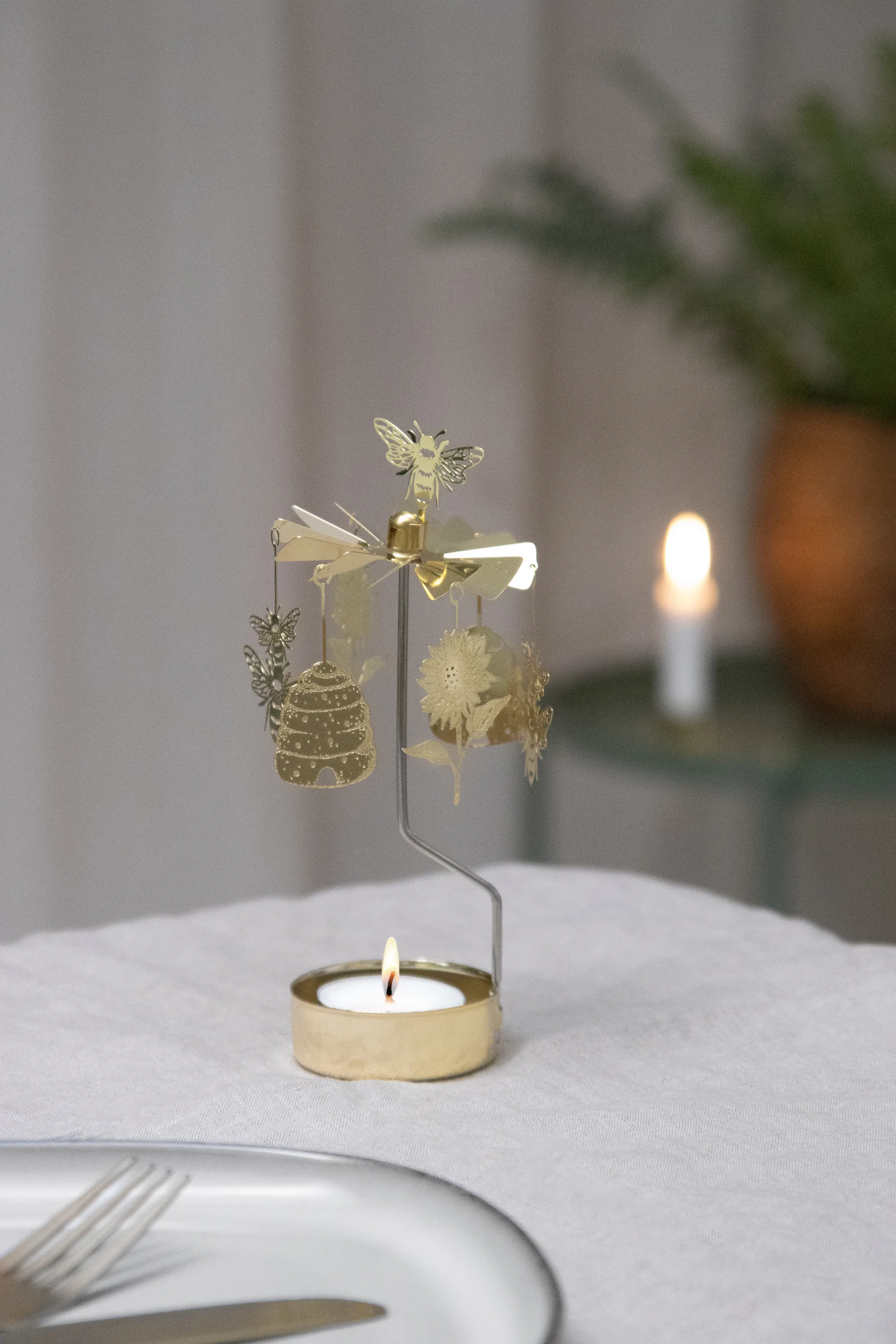 Bee Mine angel chime, Gold Pluto Design