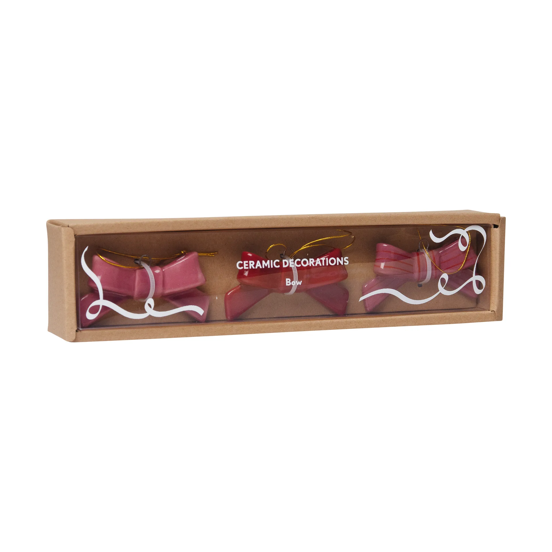 Bow decoration hangers 3 pieces, Red-pink Pluto Design