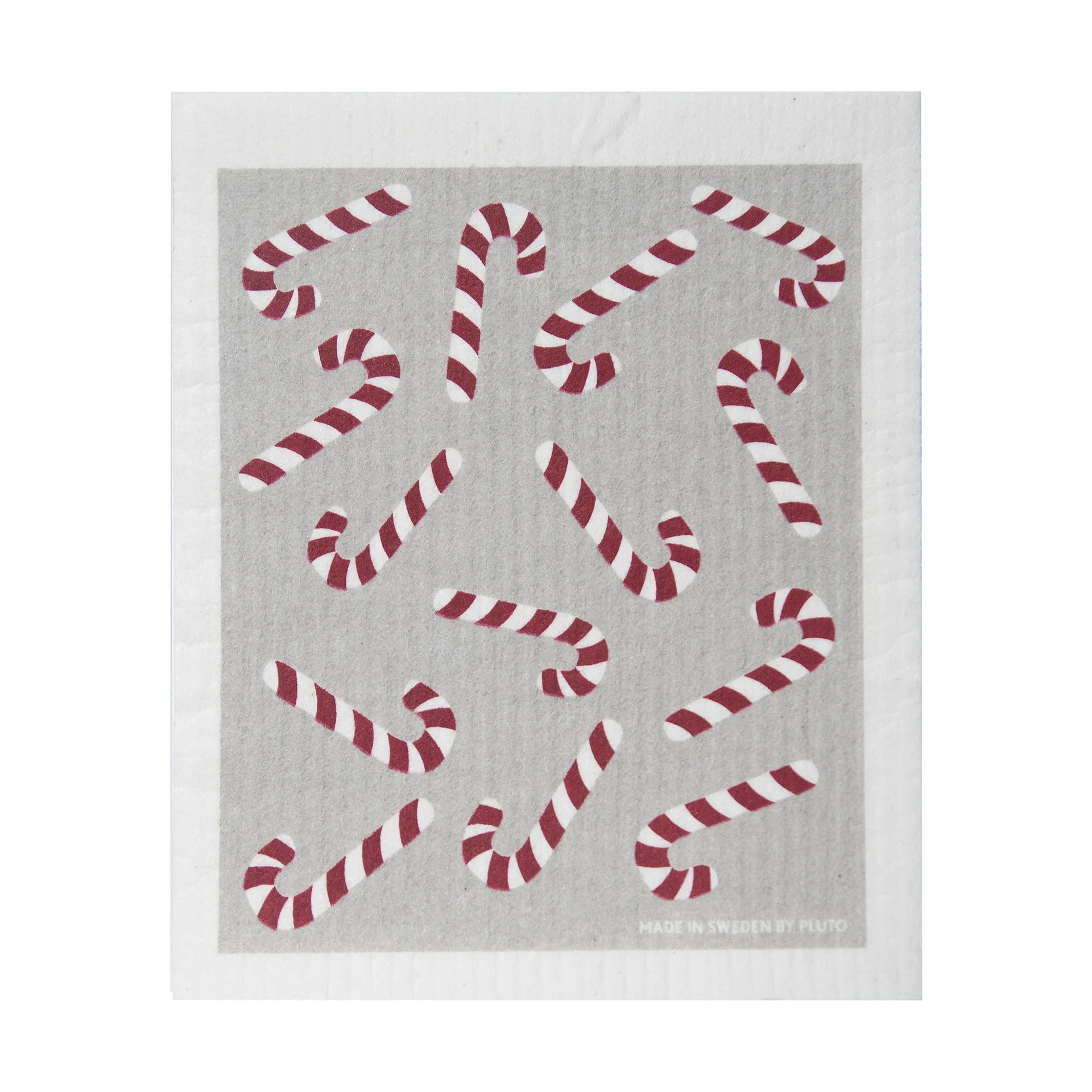 Candy cane dishcloth 17x20 cm, White-grey-red Pluto Design