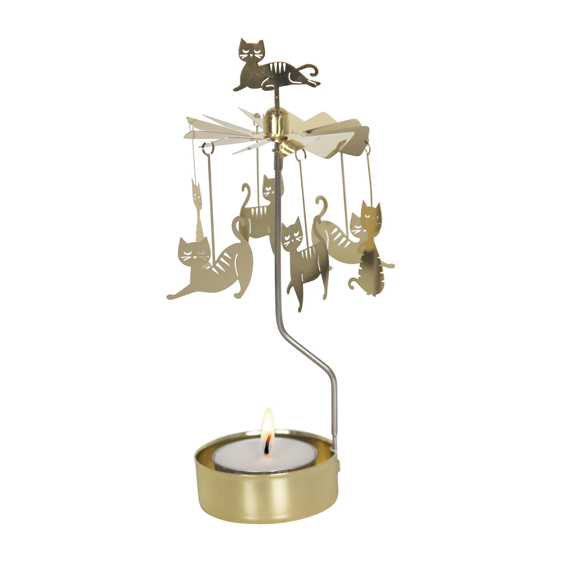 Cat family Angel Chimes, Gold Pluto Design
