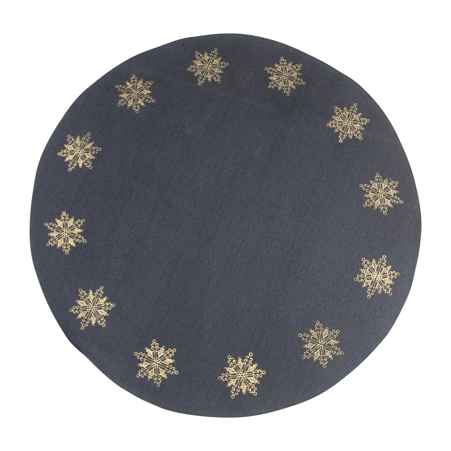 Christmas tree rug snow star Ø110 cm, Grey-gold Pluto Design