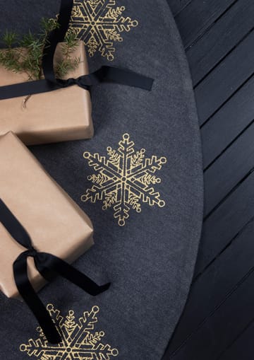 Christmas tree rug  snow star Ø110 cm - grey-gold - Pluto Design