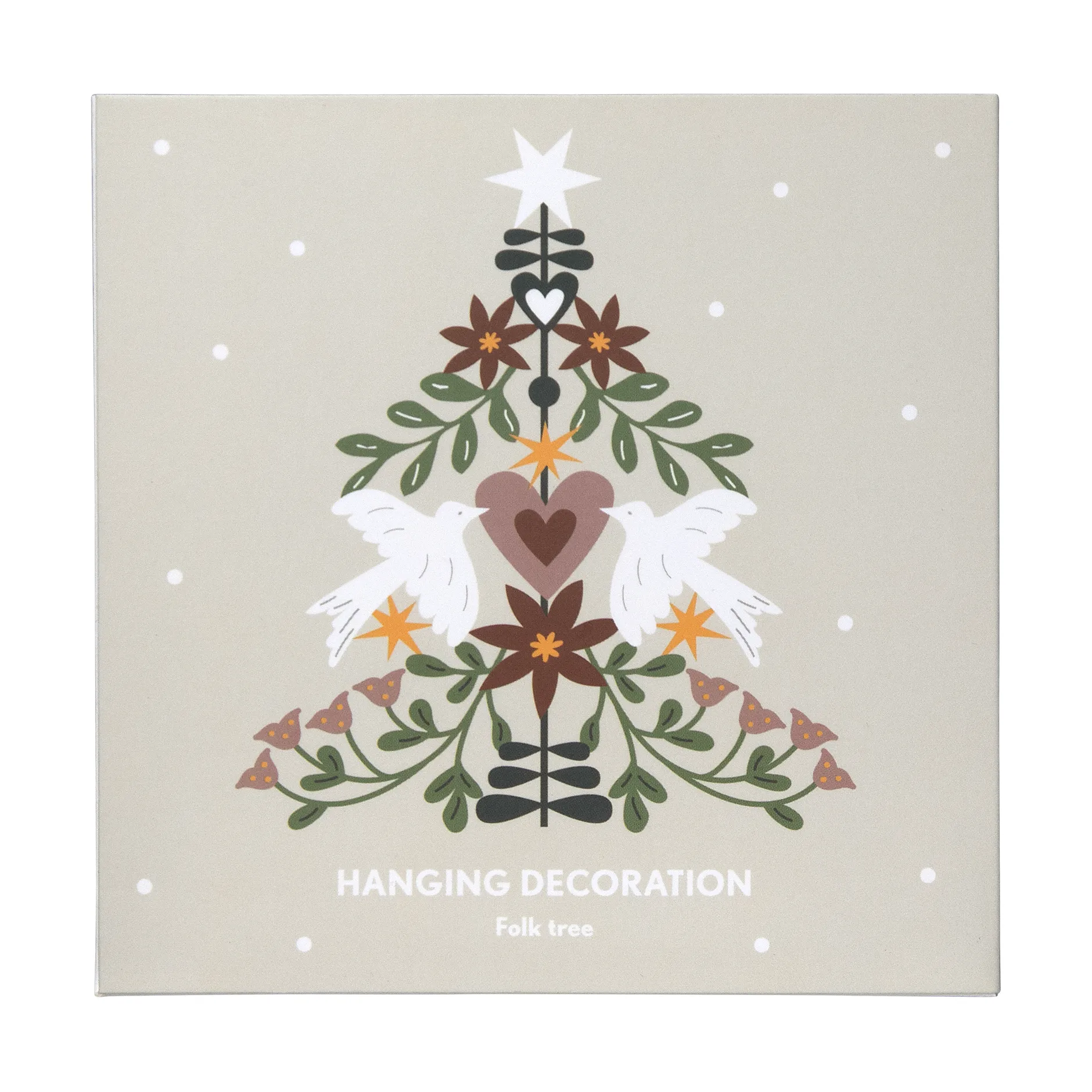 Folk tree decoration pendant, Gold Pluto Design