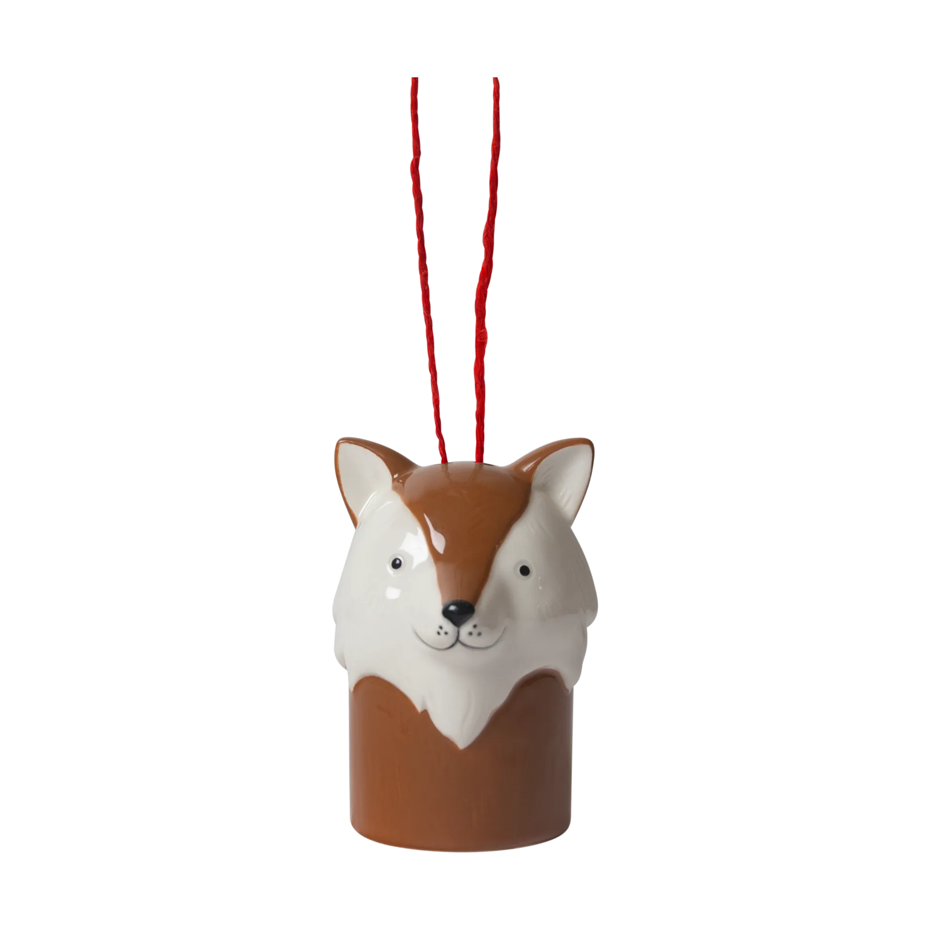 Fox - Christmas tree bauble, White-brown Pluto Design