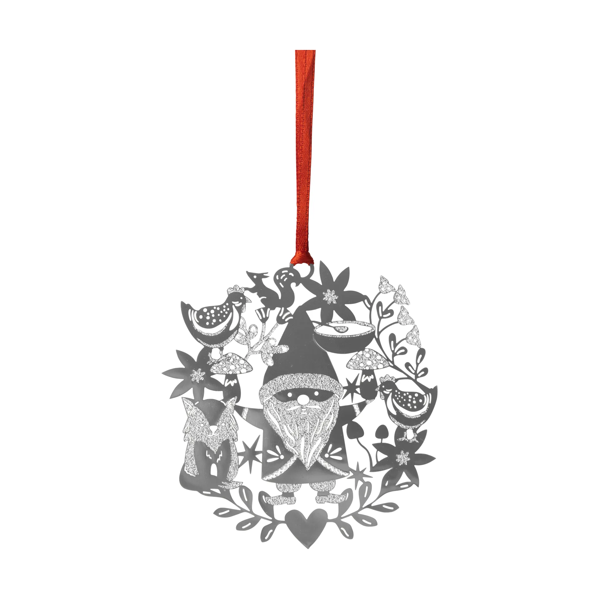 Fox & Santa Christmas ornament, Silver Pluto Design