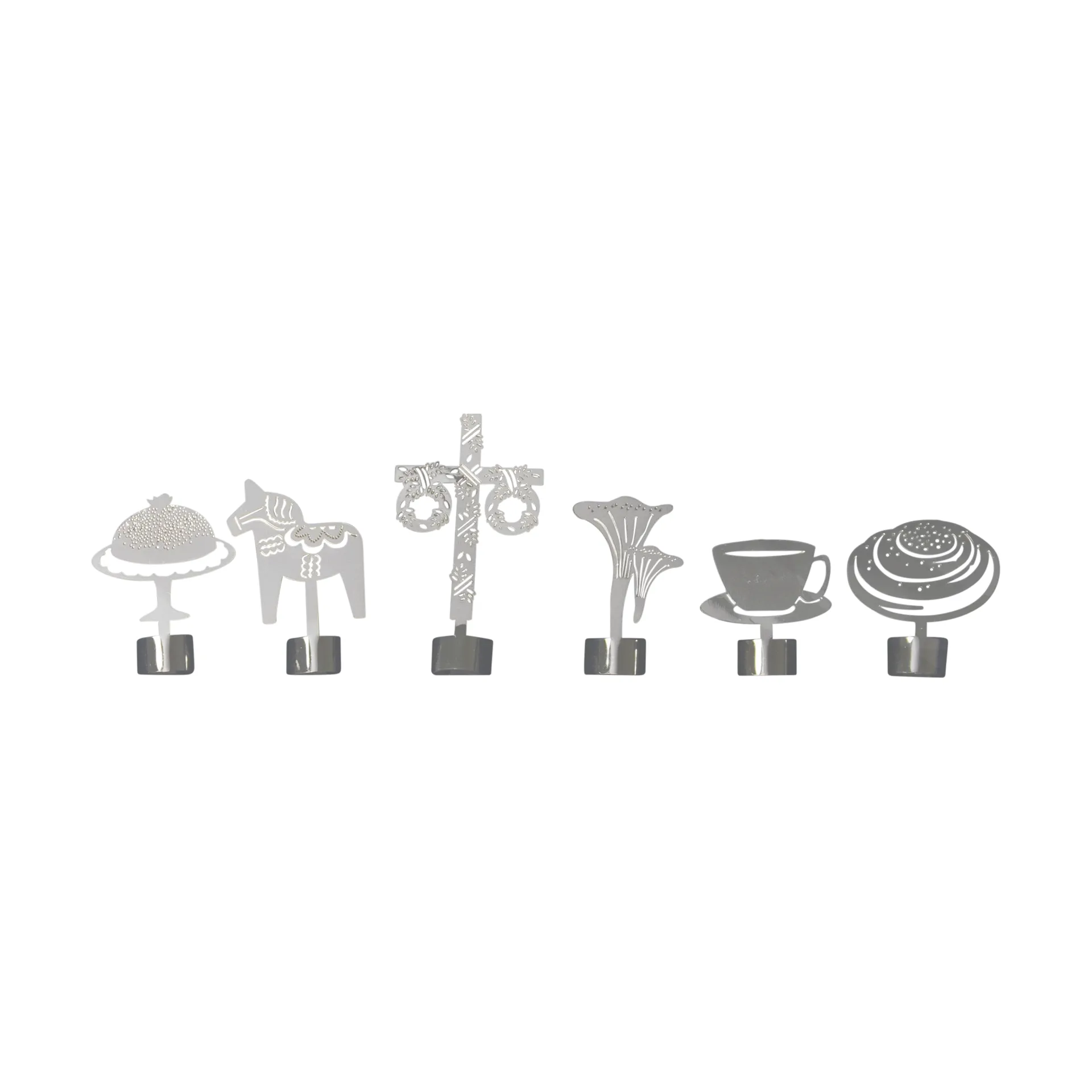 Like a Swede glass markers 6 pieces, Silver-metal Pluto Design