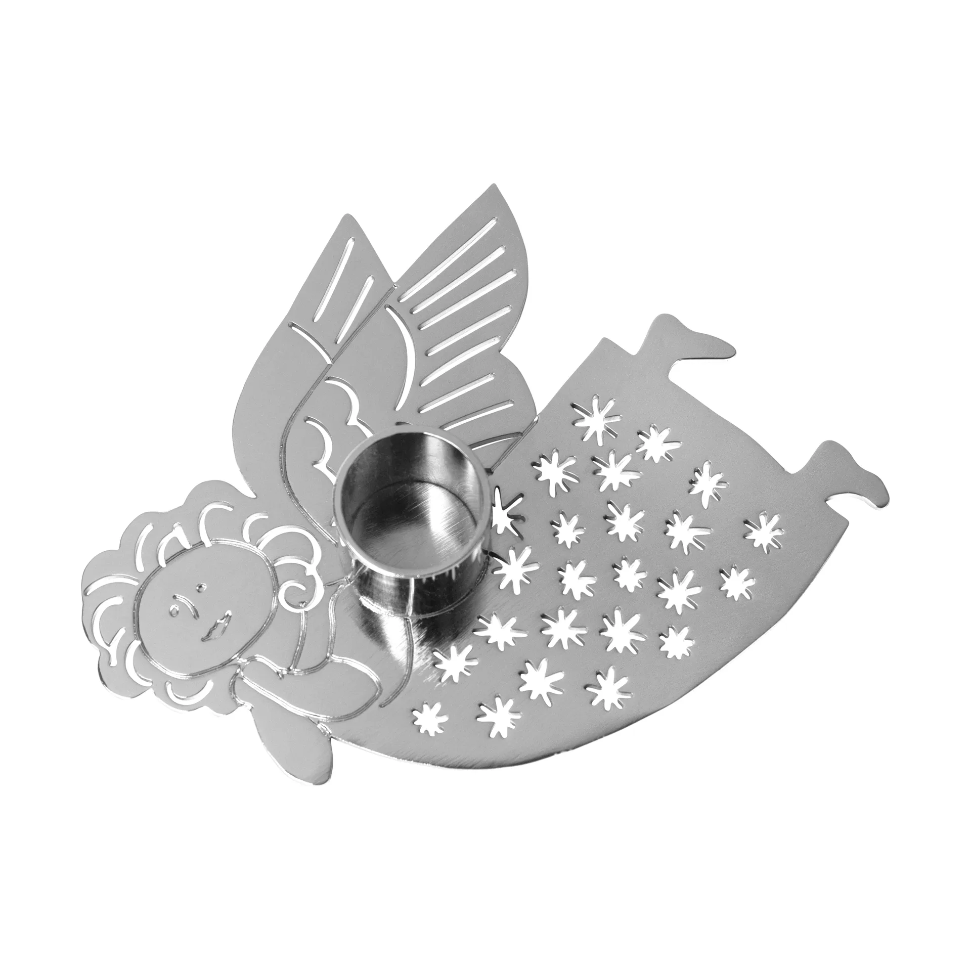 Lisa Larson Hanna candlestick, Silver Pluto Design