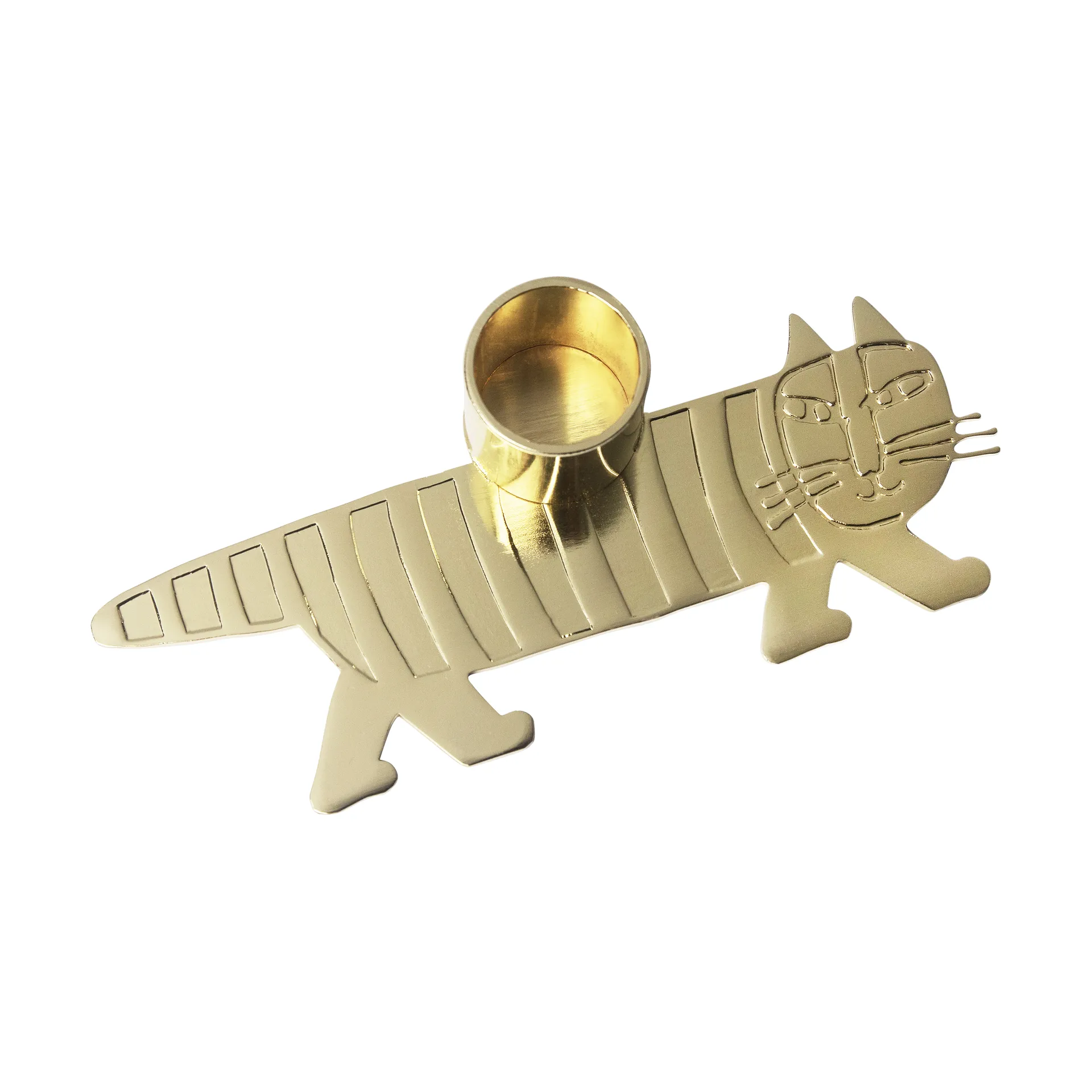 Lisa Larson Mikey candlestick, Gold Pluto Design