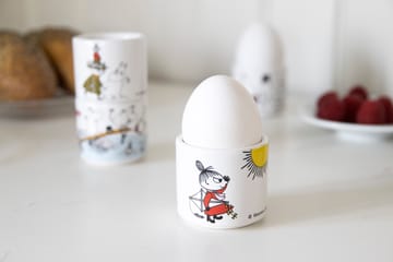 Moomin colour egg cup 4 pieces - White with motif - Pluto Design