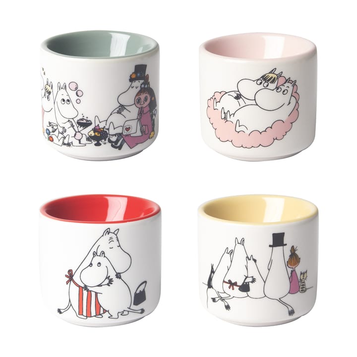 Moomin love egg cup 4 pieces, White-multi Pluto Design