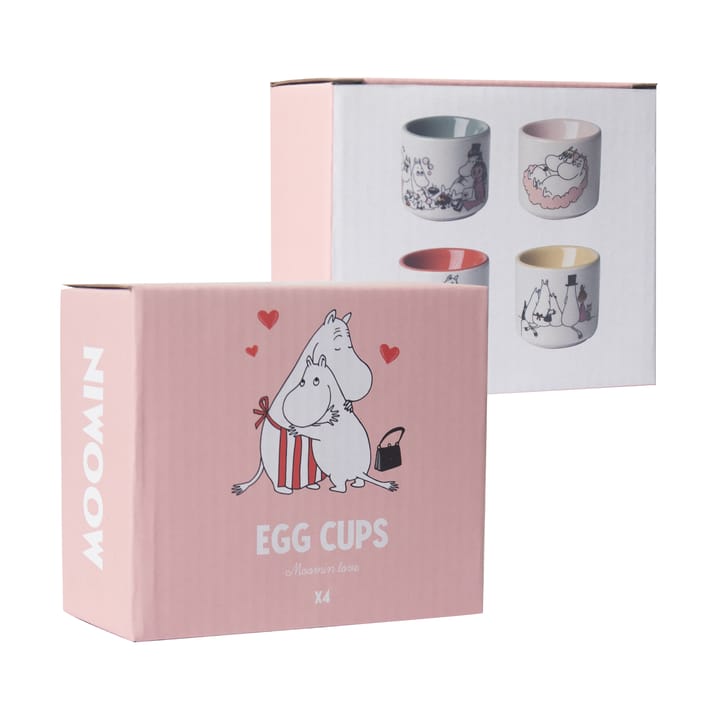 Moomin love egg cup 4 pieces, White-multi Pluto Design
