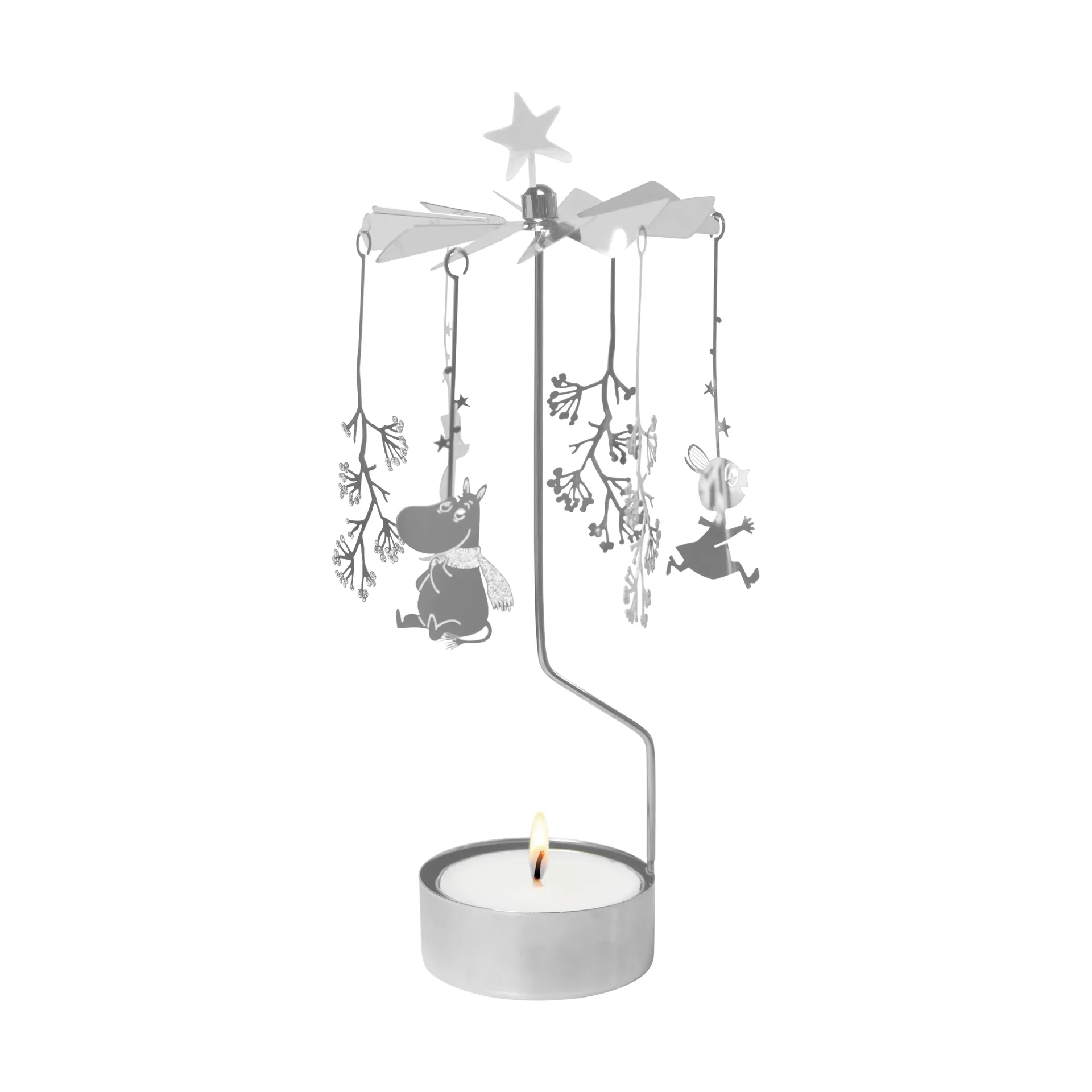Mumin angel chime XL, First snow, silver Pluto Design