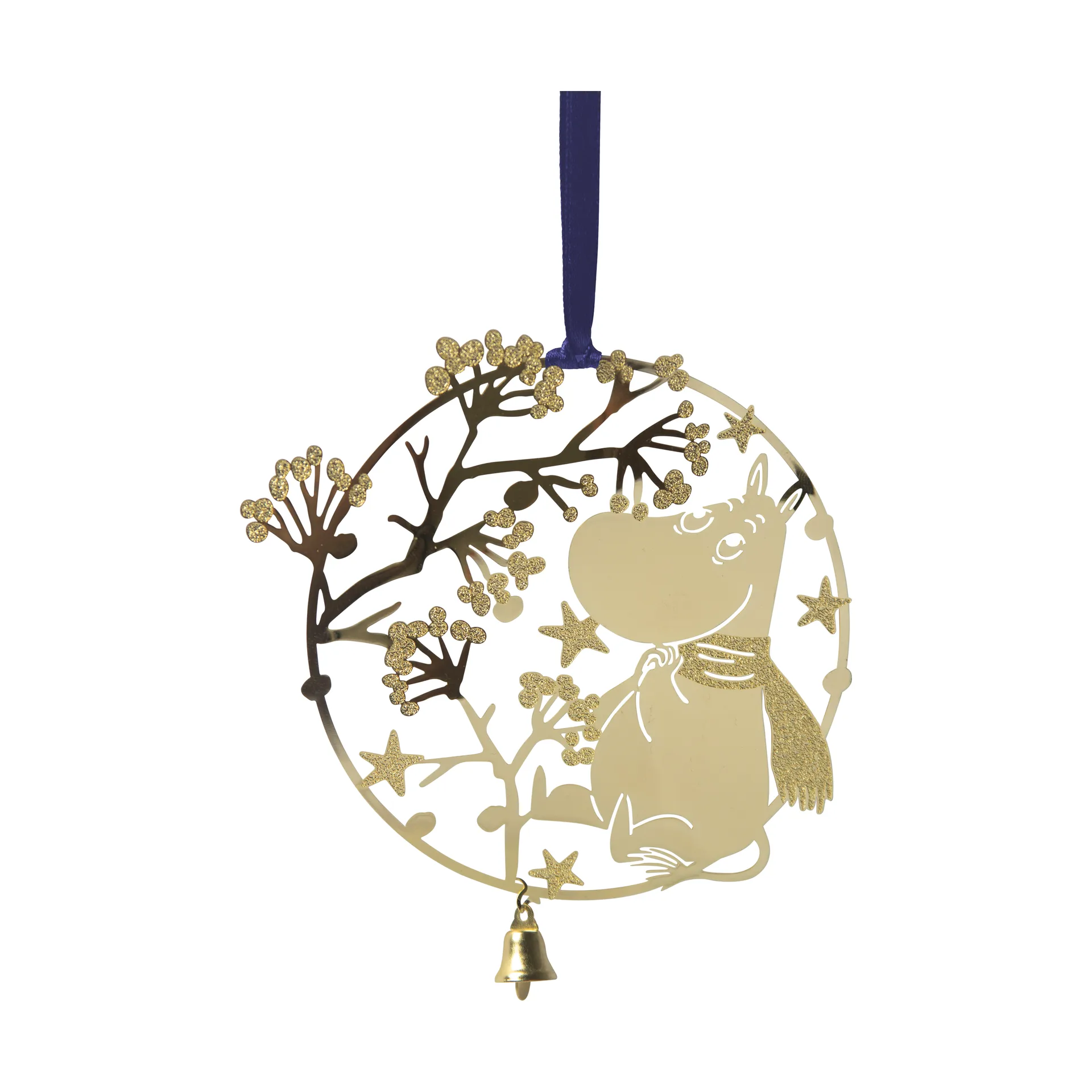 Mumin first snow Christmas ornament, Gold Pluto Design