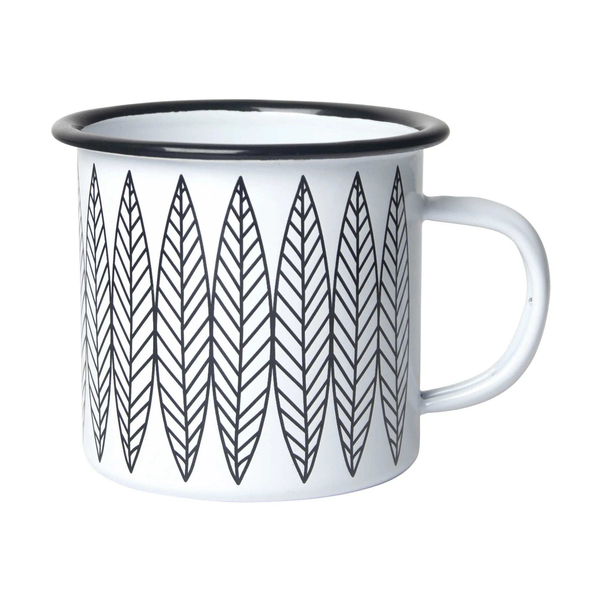 Salix enamel mug, White-black Pluto Design