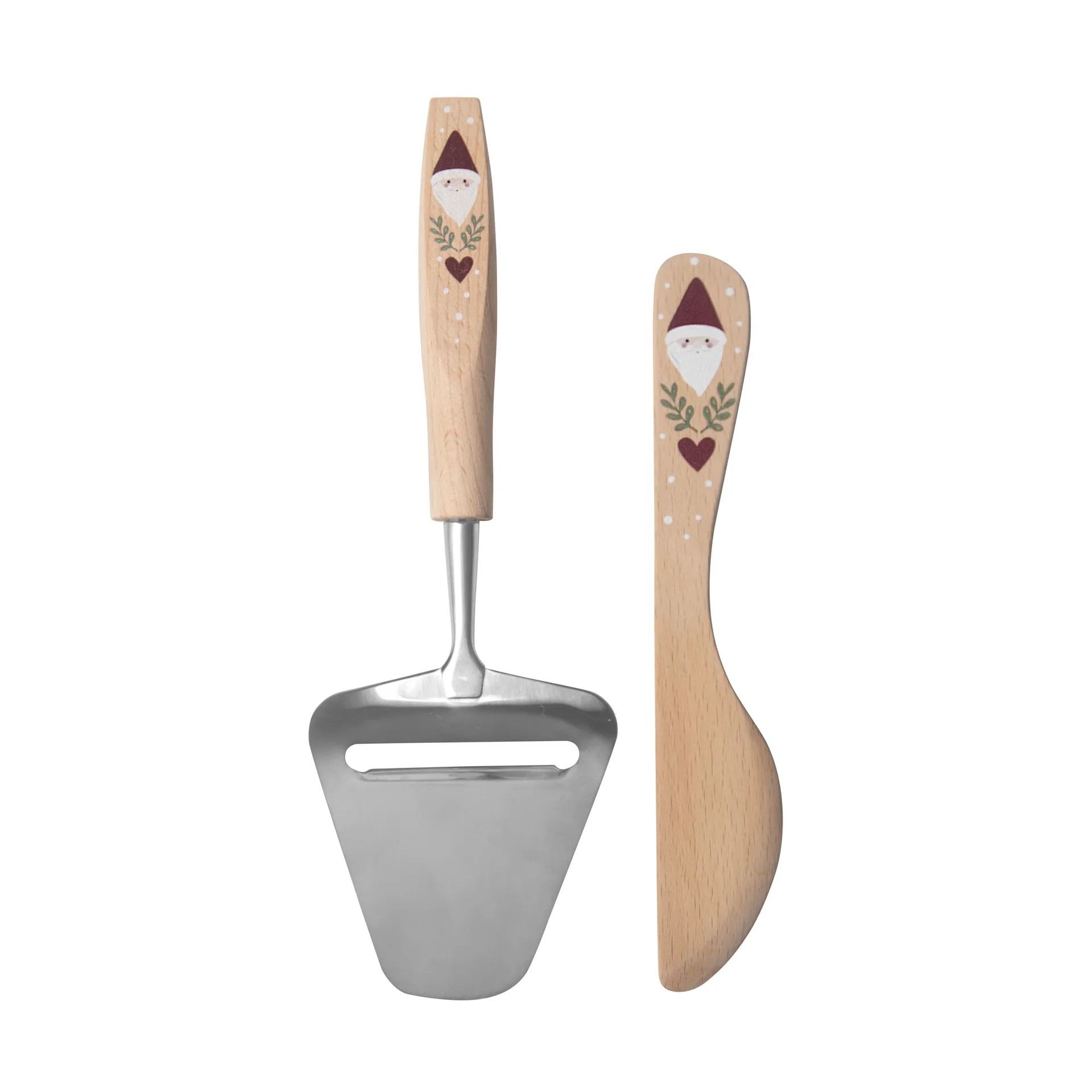 Santa butter knife and cheese slicer 2 pieces, Beige Pluto Design