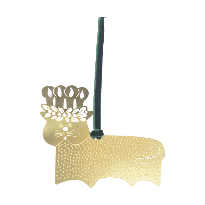 Stig L gingerbread cat decoration hanger, Gold-brass Pluto Design