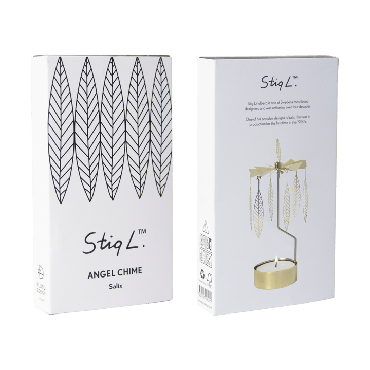 Stig L Salix rotary candle medium, Gold Pluto Design