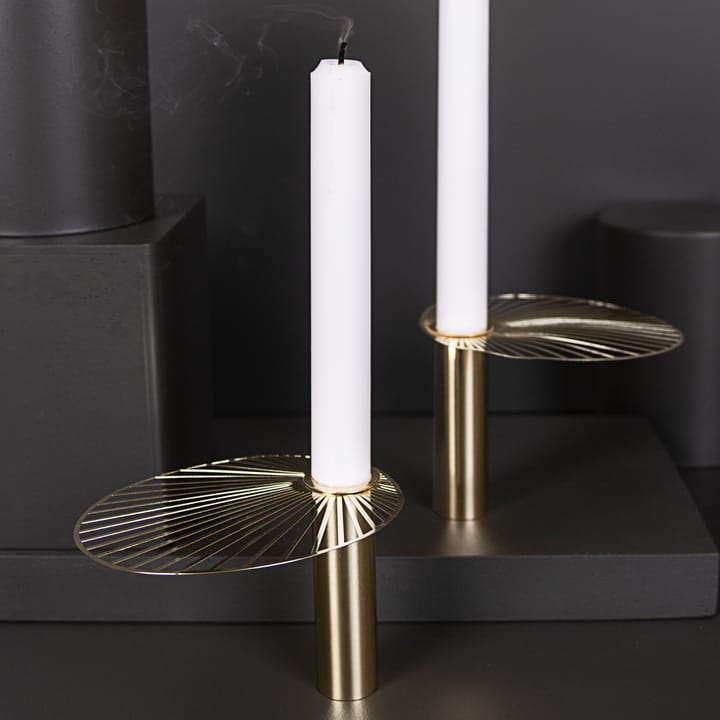 Sun candlestick large 9 cm, gold Pluto Design