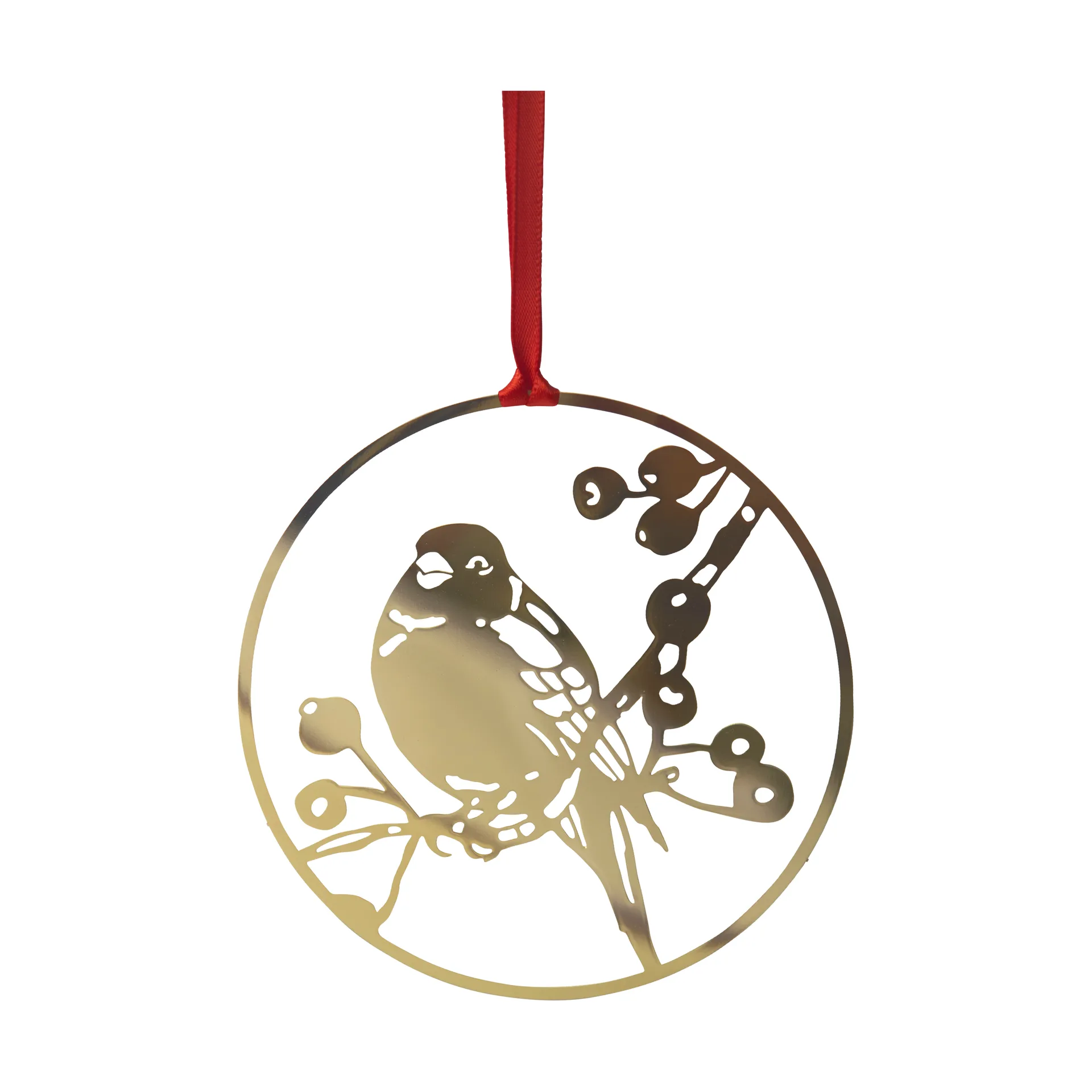Winter Bird L Christmas ornament, Gold Pluto Design