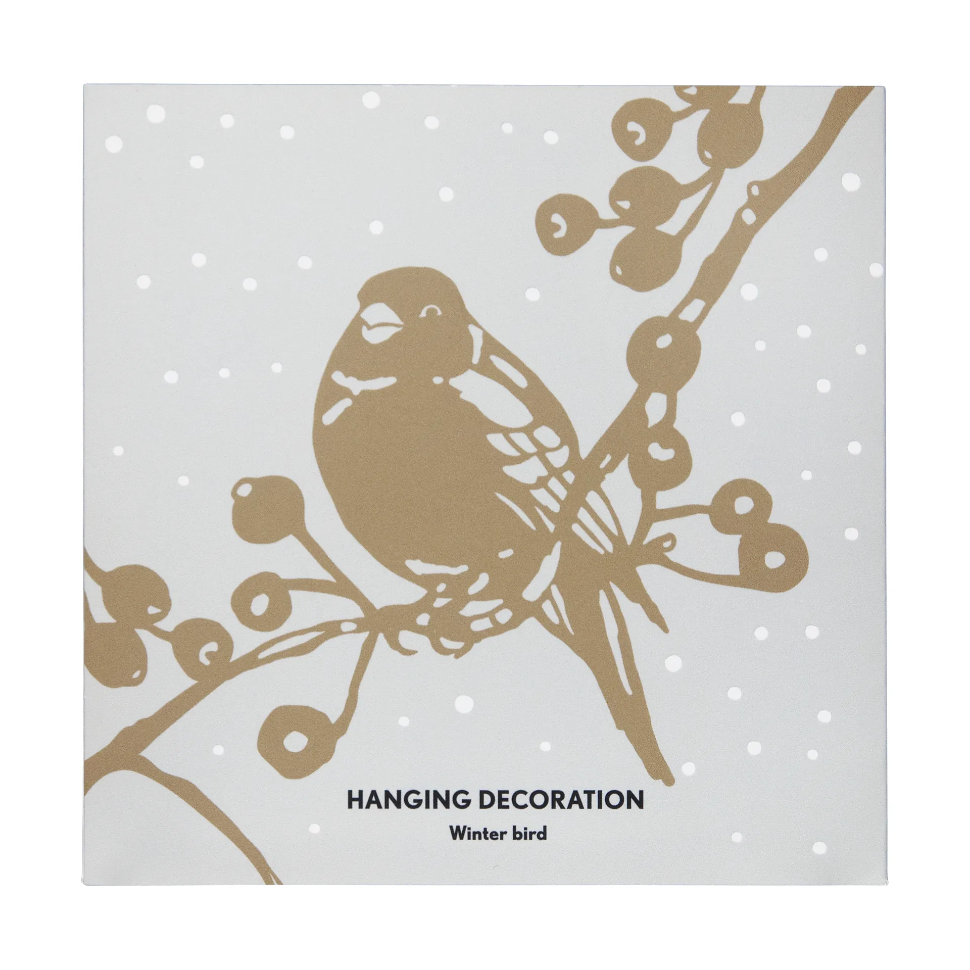 Winter Bird L Christmas ornament, Gold Pluto Design
