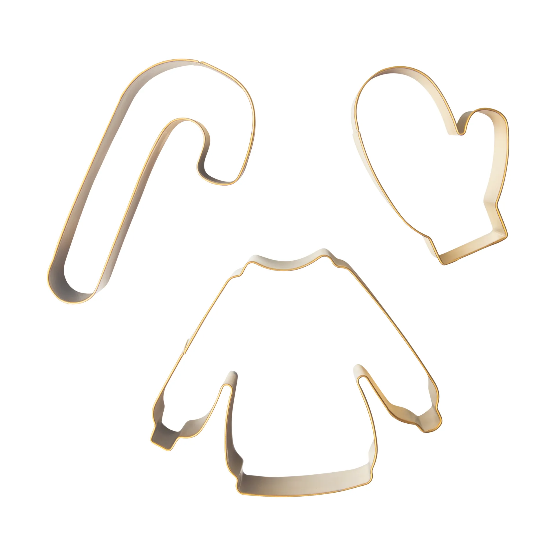 Winter gingerbread cutter 3 pieces, Gold Pluto Design
