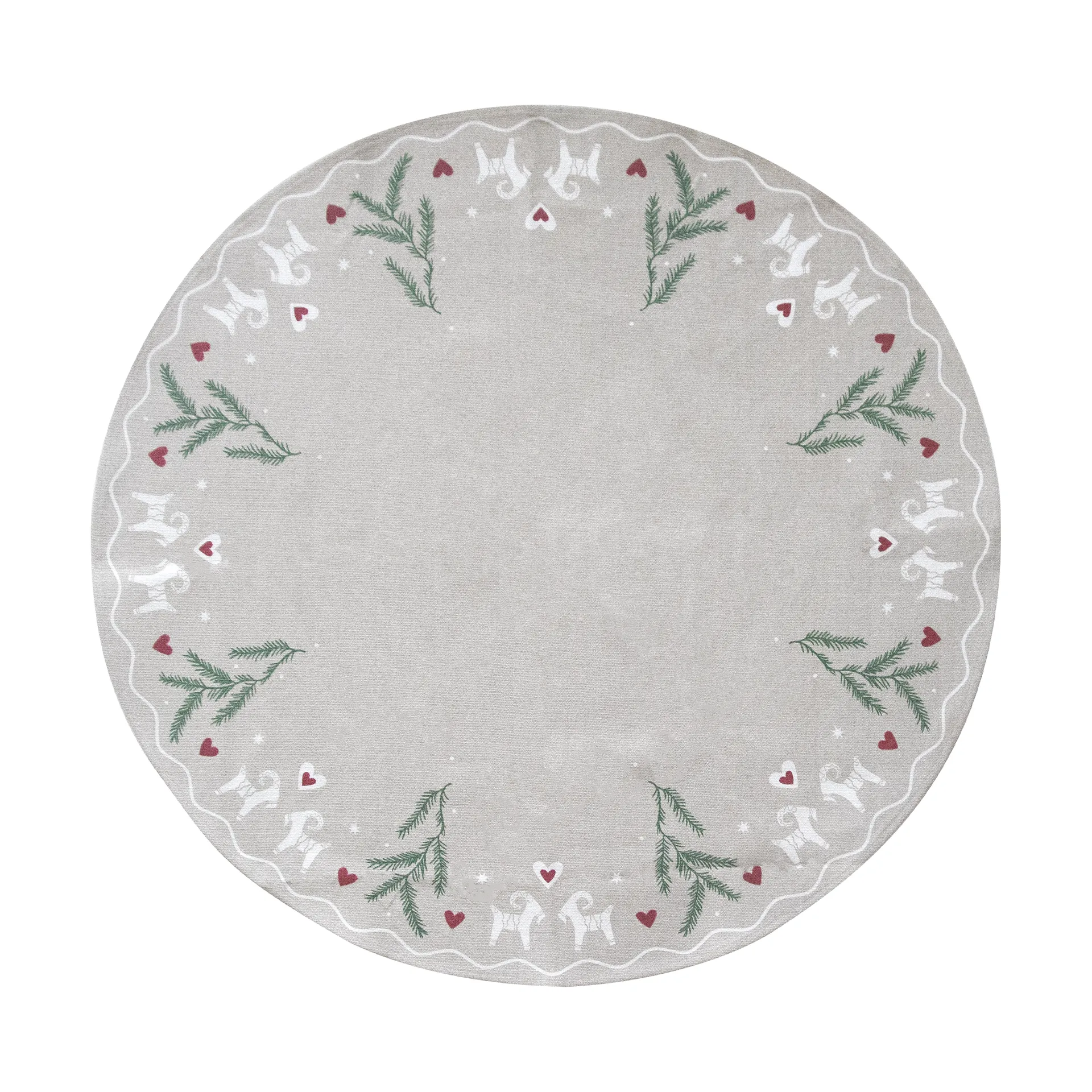 Yule Goat Christmas tree mat Ø110 cm, Beige Pluto Design