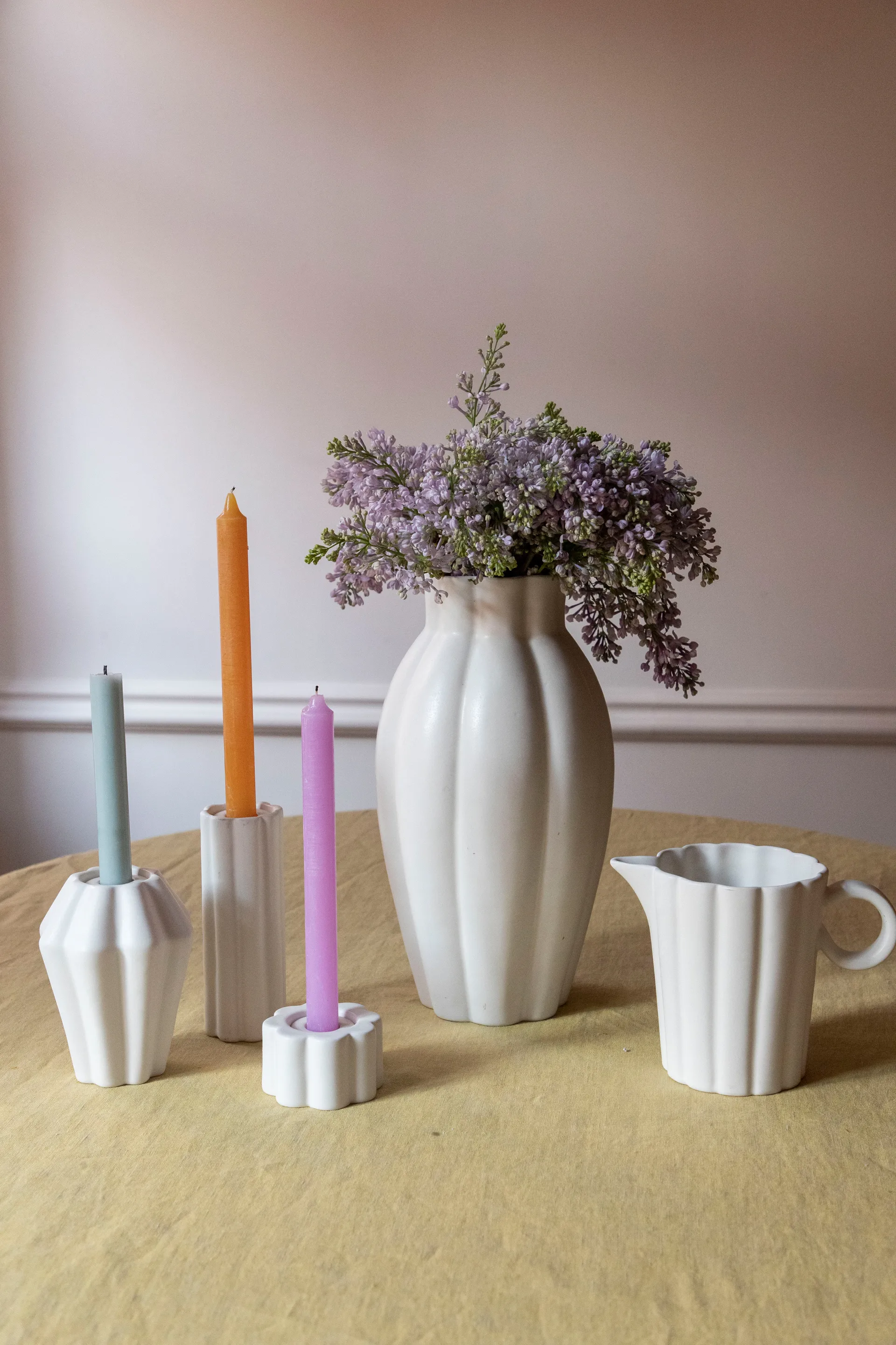 Birgit vase/candle sticks 5 cm, Shell PotteryJo