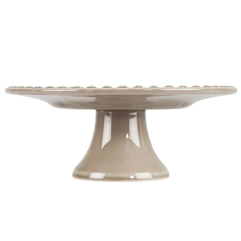 Daisy cake plate Ø 35 cm, greige PotteryJo