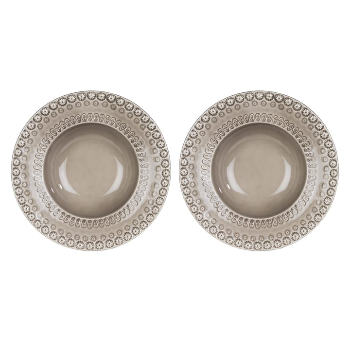 Daisy deep plate Ø 21 cm 2-pack, greige (beige) PotteryJo