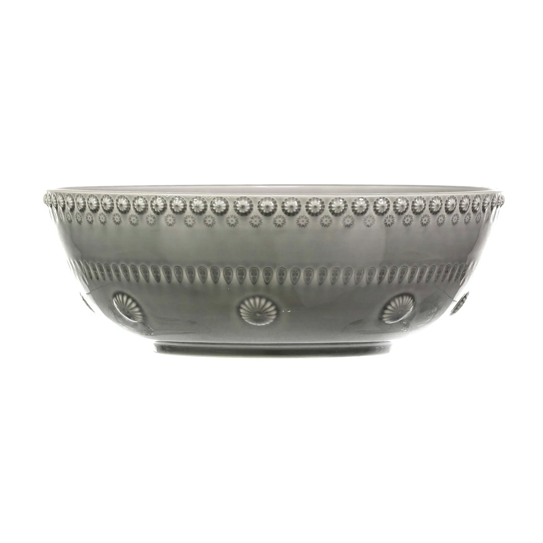 Daisy salad bowl Ø 23 cm, Soft grey PotteryJo