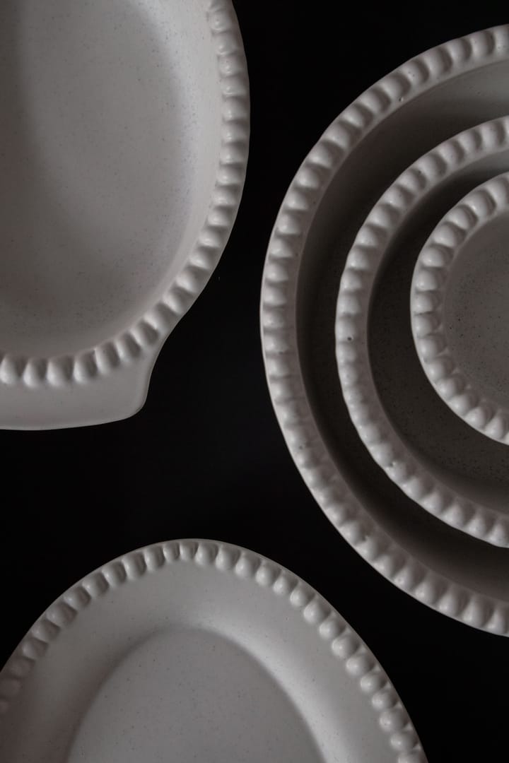 Daria serving plate 35 cm stengods, Cotton white PotteryJo