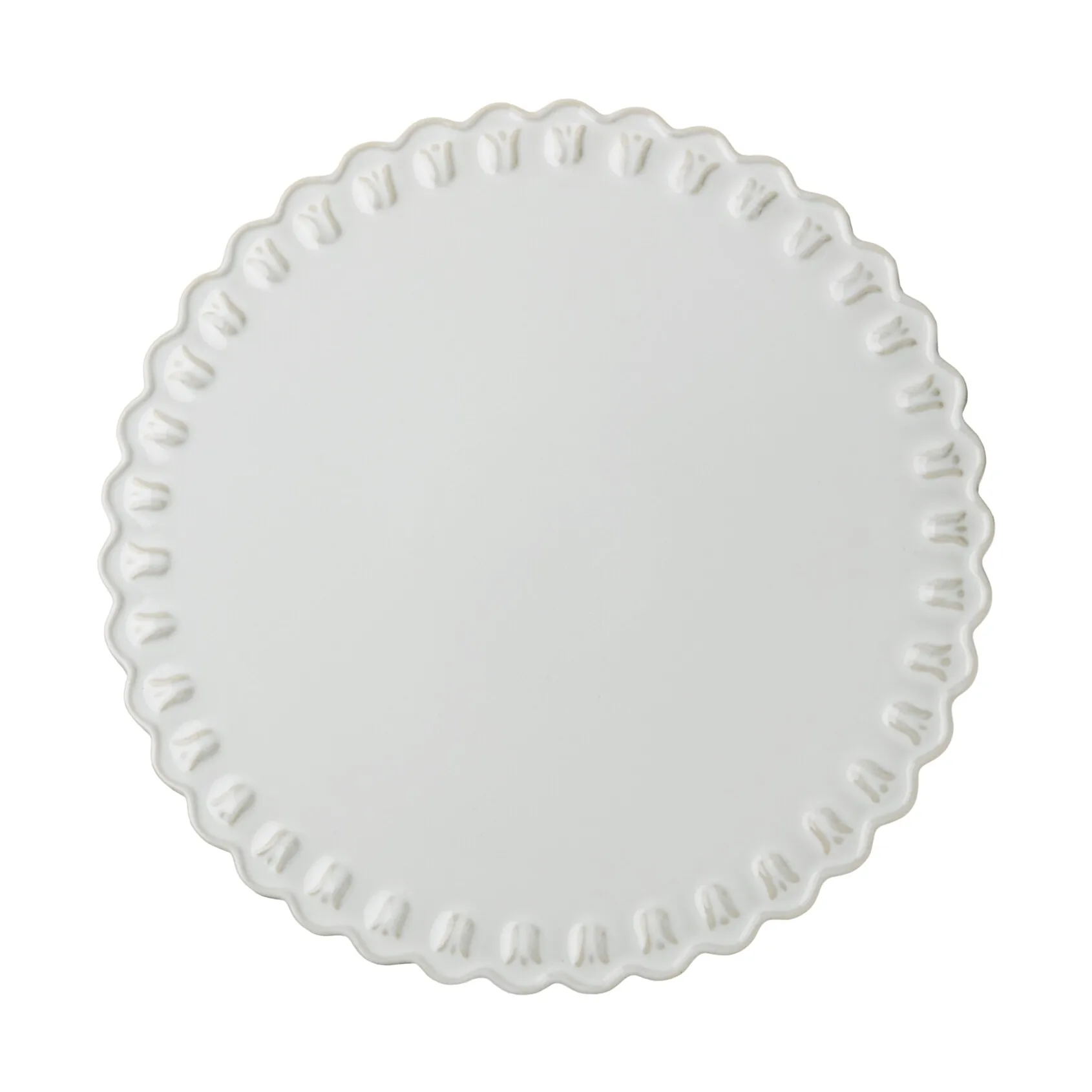 Tulipa cake plate Ø30 cm, White PotteryJo