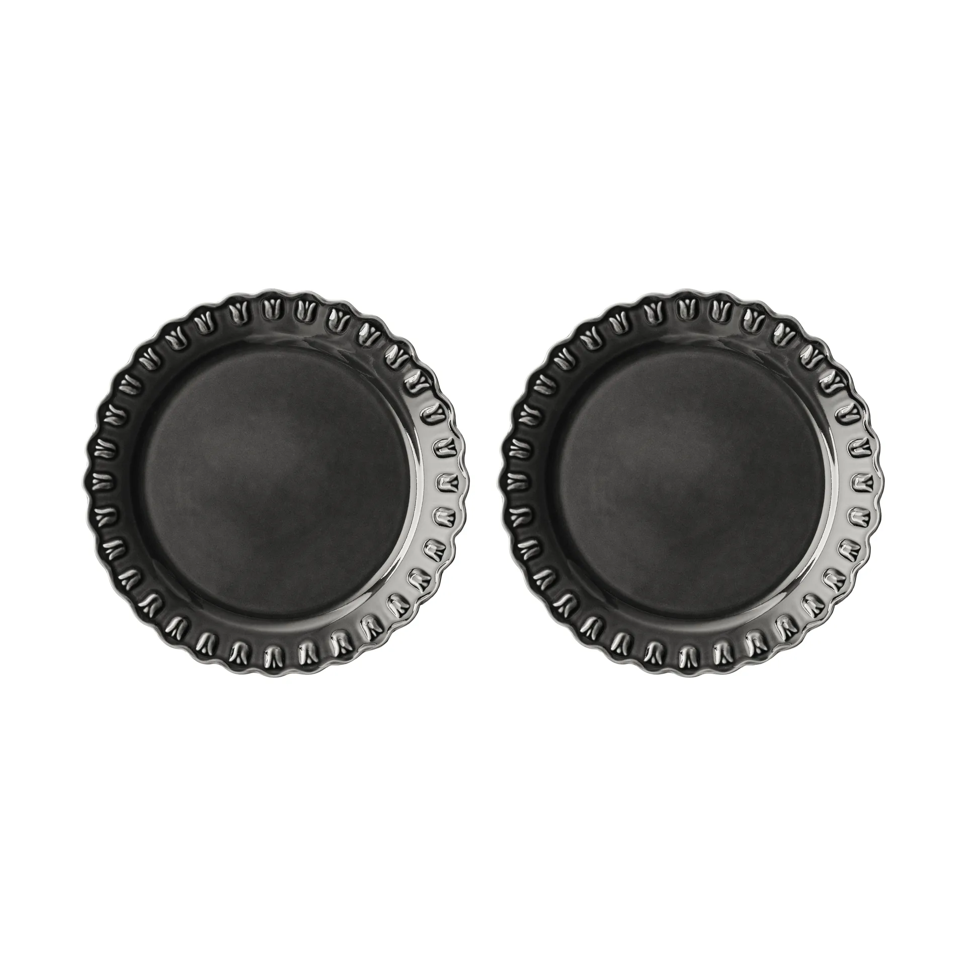 Tulipa plate Ø26 cm 2-pack, Almost black PotteryJo